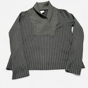 Women’s Nike Yoga Luxe Grey Ribbed Pullover Sweater